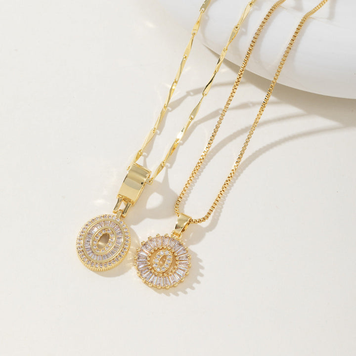 AISHA™ - Elegant 2-Pack Initial Letter Pendant Necklaces